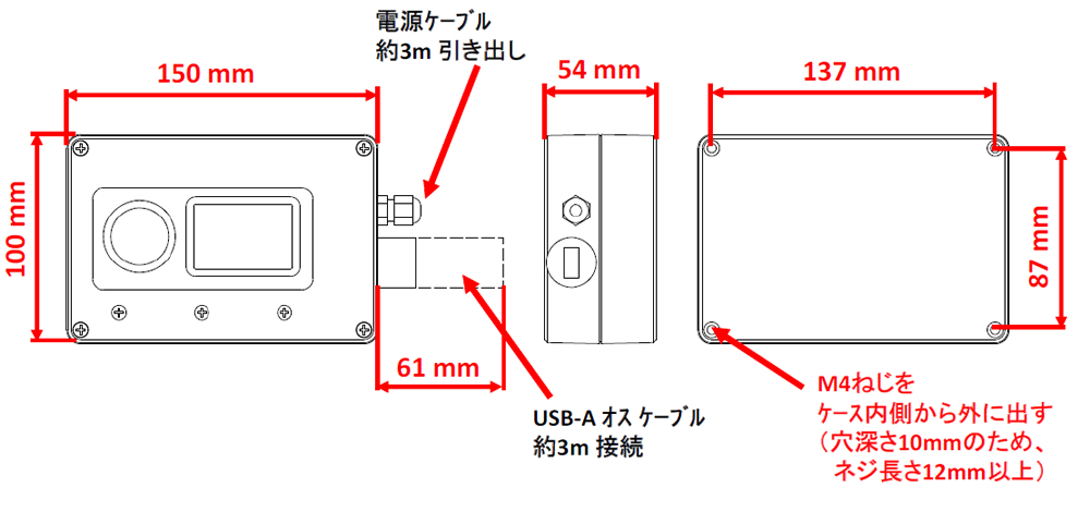 寸法と外部取付方法